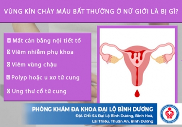 Vùng kín chảy máu bất thường ở nữ giới là bị gì?